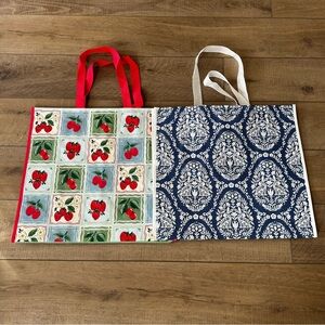 Homegoods TJMaxx Marshalls Berries & Toile Easter Egg Print Tote Bags NWOT